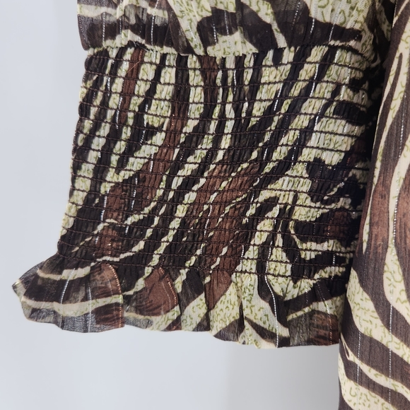 Walter Baker Brandi Safari Zebra Print Short Sleeve Wrap Mini Dress Womens Small - Picture 8 of 16